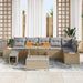 Tuinbankenset 9 st 8-Aantal zitplaatsen Beige Poly riet