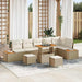 Tuinbankenset 9 st 8-Aantal zitplaatsen Beige Poly riet