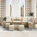 Tuinbankenset 10 st 9-Aantal zitplaatsen Beige Poly riet