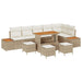 Tuinbankenset 10 st 9-Aantal zitplaatsen Beige Poly riet