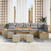 Tuinbankenset 10 st 9-Aantal zitplaatsen Beige Poly riet