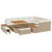 Tuinbankenset 12 st 11-Aantal zitplaatsen Beige Poly riet