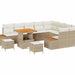 Tuinbankenset 12 st 11-Aantal zitplaatsen Beige Poly riet