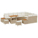 Tuinbankenset 12 st 11-Aantal zitplaatsen Beige Poly riet