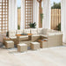 Tuinbankenset 13 st 12-Aantal zitplaatsen Beige Poly riet
