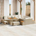 Tuinbankenset 13 st 12-Aantal zitplaatsen Beige Poly riet