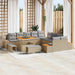 Tuinbankenset 13 st 12-Aantal zitplaatsen Beige Poly riet