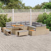 Tuinbankenset 13 st 12-Aantal zitplaatsen Beige Poly riet