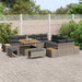 Tuinbankenset 13 st 12-Aantal zitplaatsen Grijs Poly riet