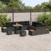 Tuinbankenset 13 st 12-Aantal zitplaatsen Zwart Poly riet