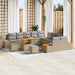 Tuinbankenset 13 st 12-Aantal zitplaatsen Beige Poly riet