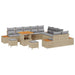 Tuinbankenset 13 st 12-Aantal zitplaatsen Beige Poly riet