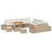 Tuinbankenset 13 st 12-Aantal zitplaatsen Beige Poly riet