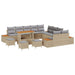 Tuinbankenset 14 st 13-Aantal zitplaatsen Beige Poly riet