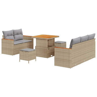 Tuinbankenset 10 st 7-Aantal zitplaatsen Beige en Licht Grijs