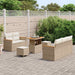 Tuinbankenset met kussen 10 pcs Beige en Crème poly rattan