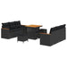 Tuinbankenset 11 st 10-Aantal zitplaatsen Zwart poly rattan