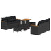 Tuinbankenset 11 st 10-Aantal zitplaatsen Zwart poly rattan