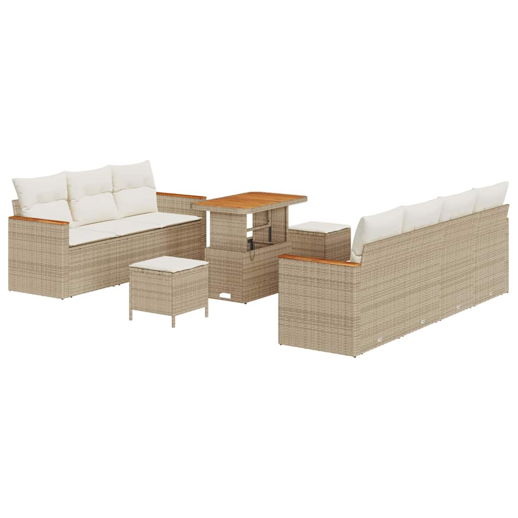 Tuinbankenset 14 st 9-Aantal zitplaatsen Beige en Crème