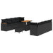 Tuinbankenset 12 st 10-Aantal zitplaatsen Zwart poly rattan