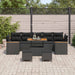 Tuin Sofa Set 10 st 7-Aantal zitplaatsen Zwart Poly riet