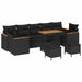 Tuin Sofa Set 10 st 7-Aantal zitplaatsen Zwart Poly riet