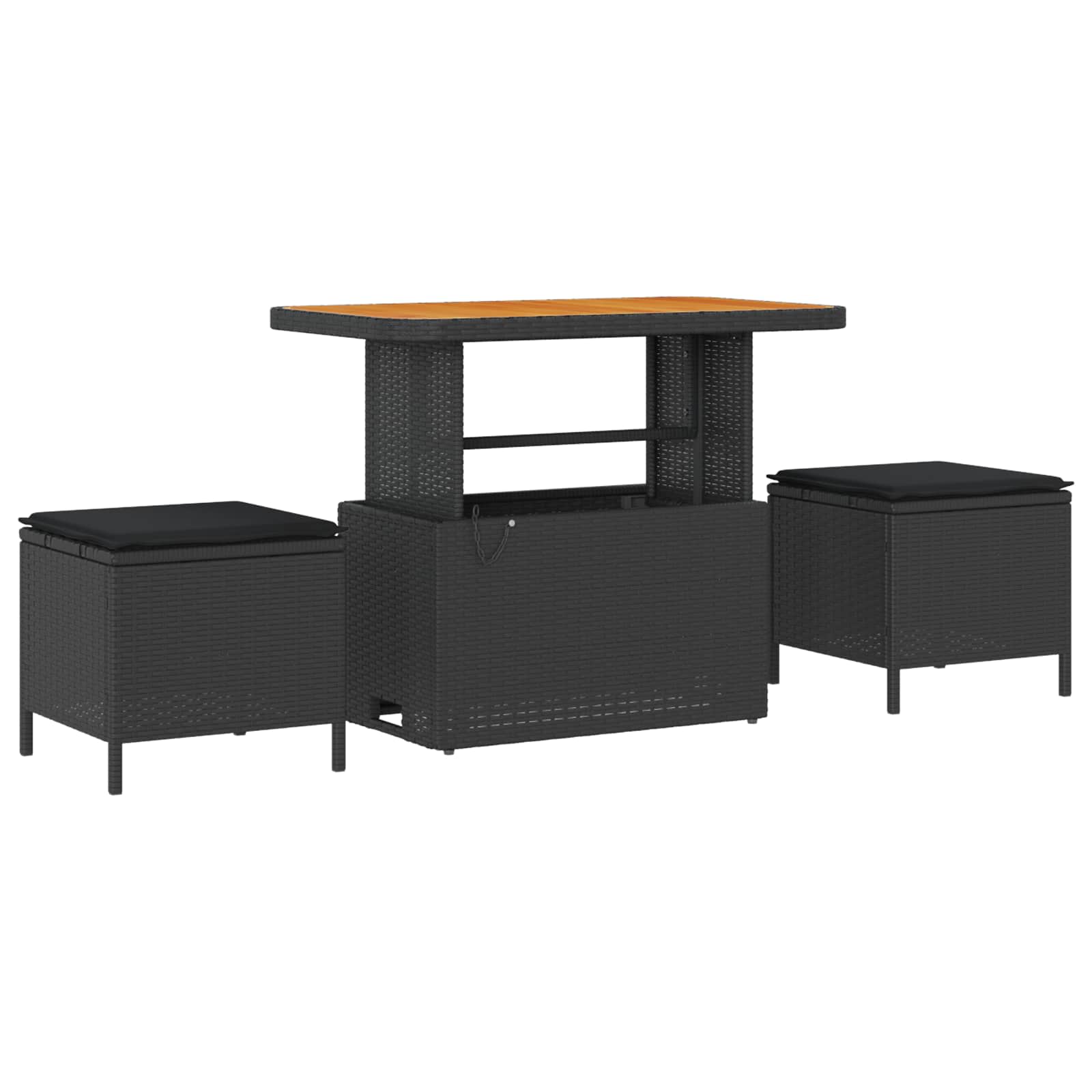 Tuin Sofa Set 10 st 7-Aantal zitplaatsen Zwart Poly riet