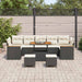 Tuin Sofa Set 10 st 7-Aantal zitplaatsen Zwart Poly riet
