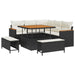 Tuin Sofa Set 8 st 5-Aantal zitplaatsen Zwart Poly riet