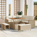 Tuin Sofa Set met kussen 8 pcs Beige Poly riet