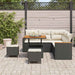 Tuin Sofa Set 8 st 5-Aantal zitplaatsen Zwart Poly riet