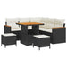 Tuin Sofa Set 8 st 5-Aantal zitplaatsen Zwart Poly riet