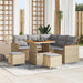 Tuin Sofa Set 8 st 5-Aantal zitplaatsen Beige Poly riet