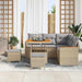 Tuin Sofa Set 8 st 5-Aantal zitplaatsen Beige Poly riet