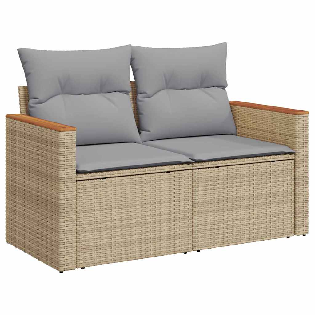 Tuin Sofa Set 8 st 5-Aantal zitplaatsen Beige Poly riet