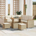 Tuin Sofa Set met kussen 8 pcs Beige Poly riet