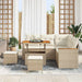 Tuin Sofa Set met kussen 8 pcs Beige Poly riet