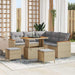 Tuin Sofa Set 8 st 5-Aantal zitplaatsen Beige Poly riet