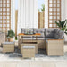 Tuin Sofa Set 8 st 5-Aantal zitplaatsen Beige Poly riet