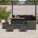 Tuin Sofa Set met kussen met opslag Zwart Poly riet