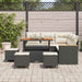 Tuin Sofa Set met kussen met opslag Zwart Poly riet