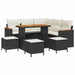 Tuin Sofa Set met kussen met opslag Zwart Poly riet