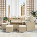 Tuin Sofa Set met kussen met opslag Beige Poly riet
