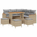 Tuin Sofa Set met kussen met opslag Beige Poly riet