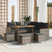 Tuin Sofa Set met kussen met opslag Grijs Poly riet