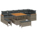 Tuin Sofa Set 9 st 6-Aantal zitplaatsen Grijs Poly riet