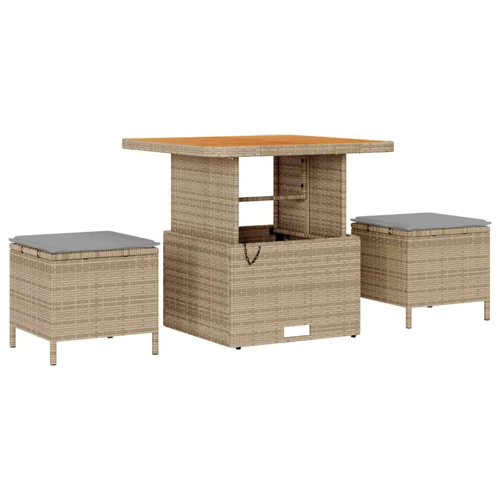Tuin Sofa Set 9 st 6-Aantal zitplaatsen Beige Poly riet