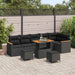 Tuin Sofa Set met kussen met opslag Zwart Poly riet