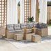 Tuin Sofa Set met kussen met opslag Beige Poly riet