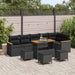 Tuin Sofa Set 10 st 6-Aantal zitplaatsen Zwart Poly riet